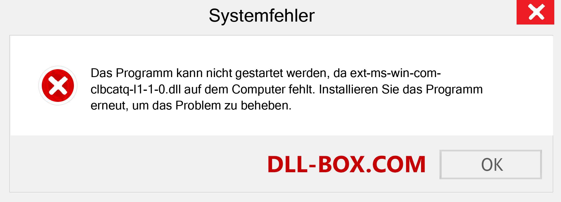 ext-ms-win-com-clbcatq-l1-1-0.dll-Datei fehlt?. Download für Windows 7, 8, 10 - Fix ext-ms-win-com-clbcatq-l1-1-0 dll Missing Error unter Windows, Fotos, Bildern