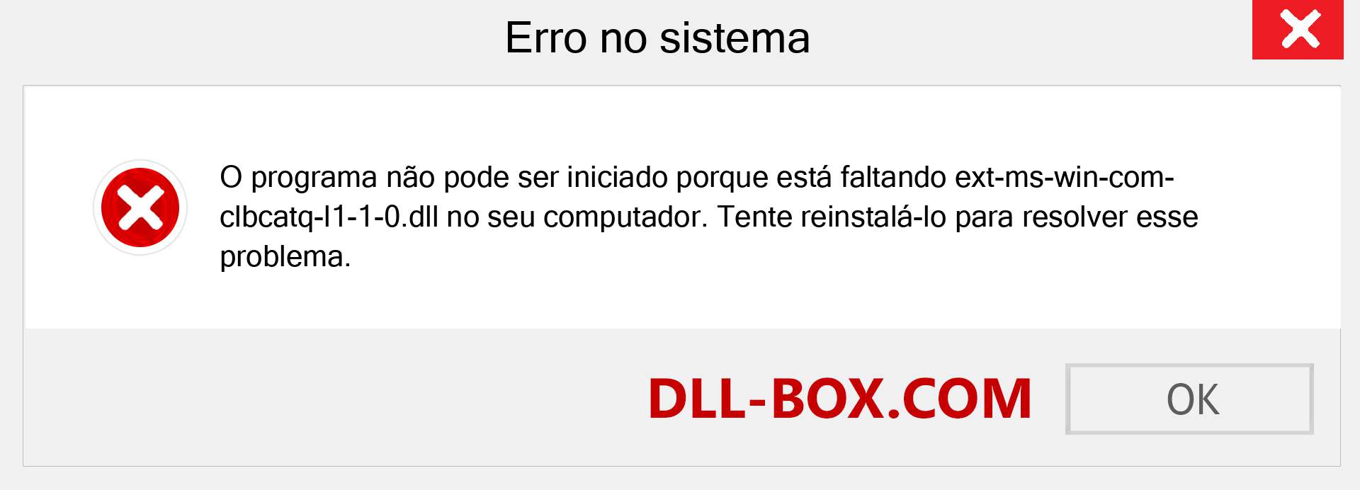 Arquivo ext-ms-win-com-clbcatq-l1-1-0.dll ausente ?. Download para Windows 7, 8, 10 - Correção de erro ausente ext-ms-win-com-clbcatq-l1-1-0 dll no Windows, fotos, imagens